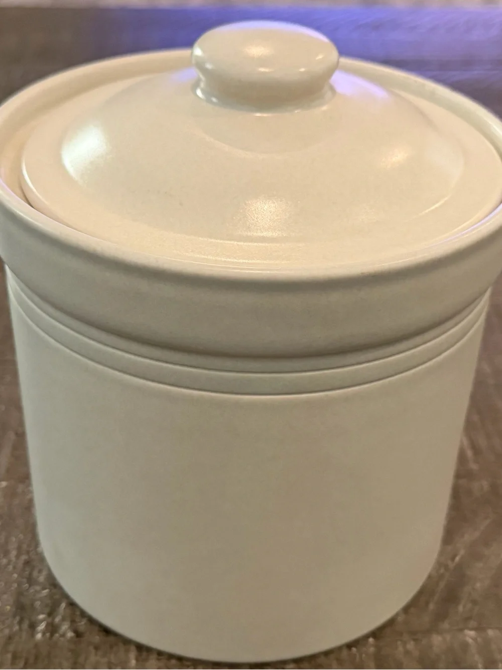 Vintage Pfaltzgraff Yorktowne Cookie Jar Canister Lid Blue Cookies USA Stoneware